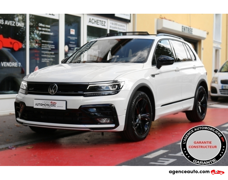 Achat voiture occasion, Auto occasion pas cher | Agence Auto Volkswagen Tiguan 1.5 TSI EVO 150ch Black R-Line DSG7 TVA RECUP (Toit ouvrant, Sièges chauffants, JA 19"...) Blanc Année 2019 Automatique Essence